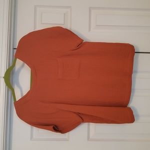 Madewell pull over top with buttons in back.